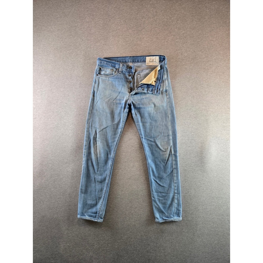 Rag & Bone Jeans Mens 31x29‎ Light Wash Fit 2 Slim Leg Button Fly Made in USA